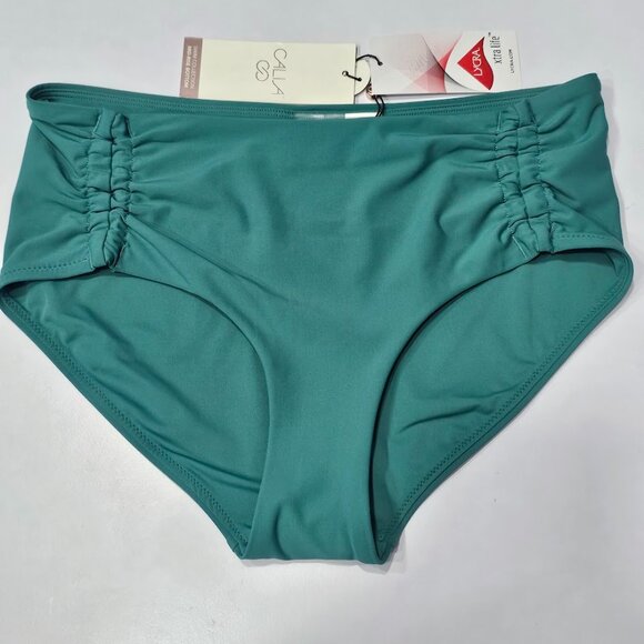 Calia Adjustable Tie Front Swim Bottoms Jungle Green - Picture 5 of 7